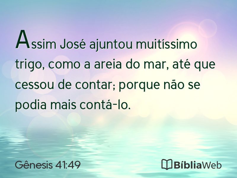 Gênesis 41:49 em imagem para compartilhar