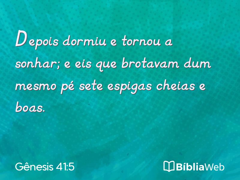 Gênesis 41:5 em imagem para compartilhar