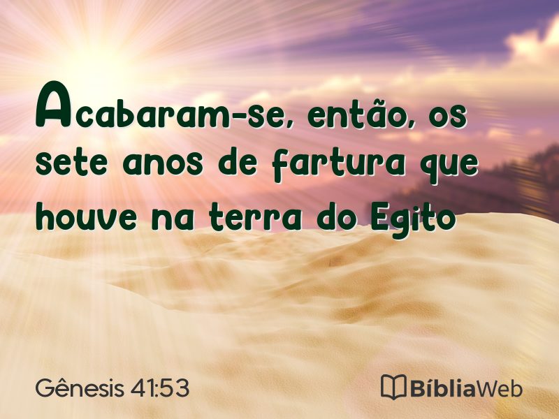 Gênesis 41:53 em imagem para compartilhar