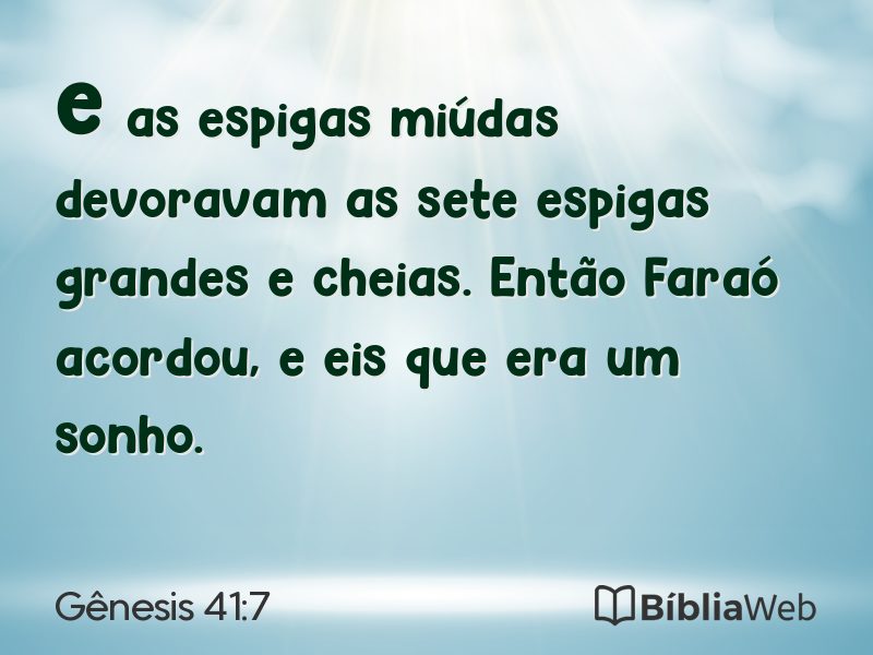 Gênesis 41:7 em imagem para compartilhar