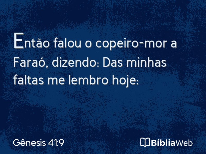Gênesis 41:9 em imagem para compartilhar