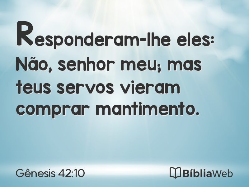 Gênesis 42:10 em imagem para compartilhar