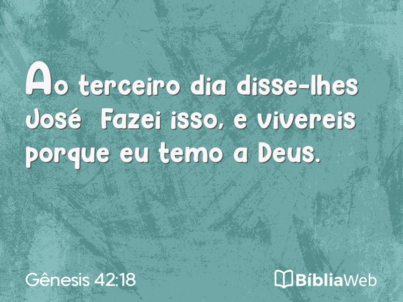 Gênesis 42:18 em imagem para compartilhar