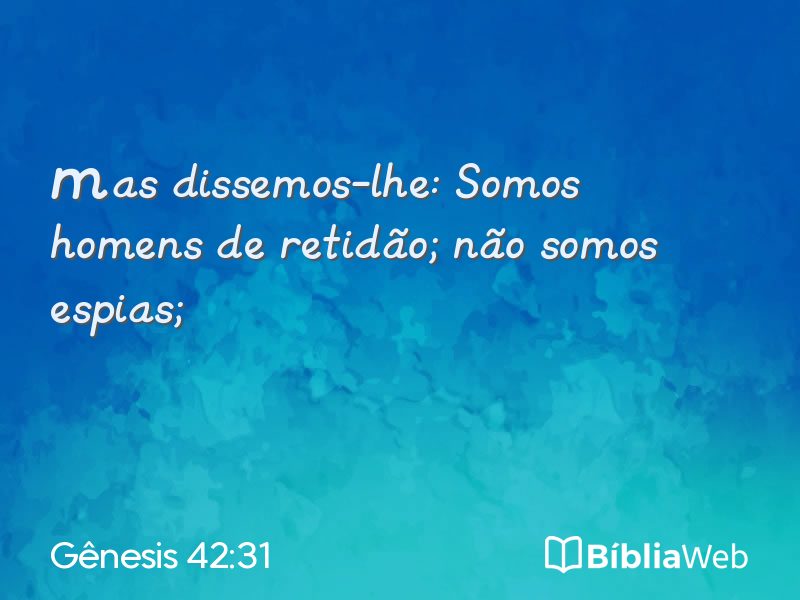 Gênesis 42:31 em imagem para compartilhar