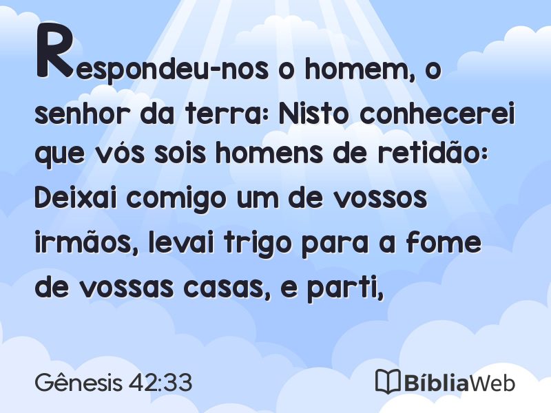 Gênesis 42:33 em imagem para compartilhar