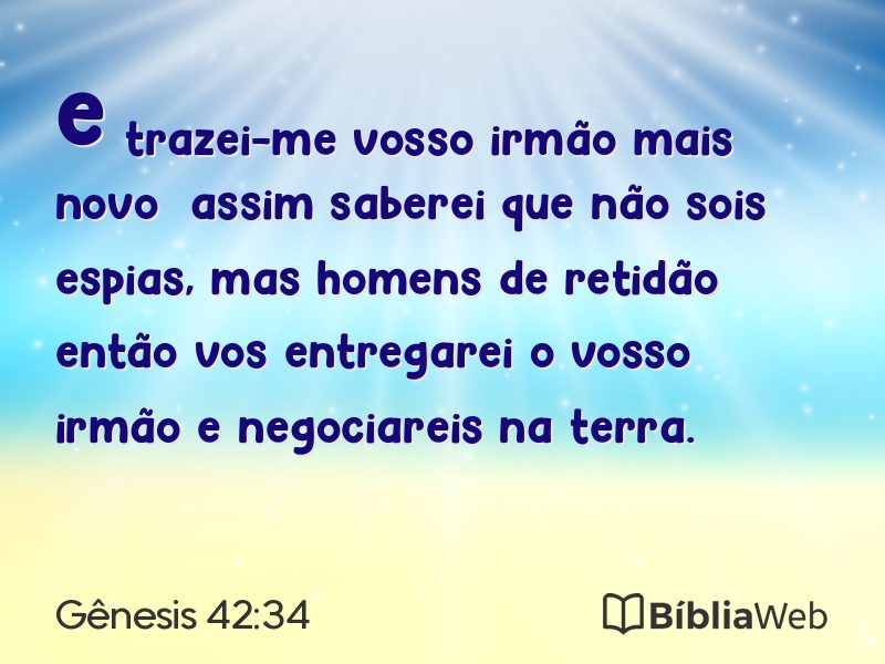 Gênesis 42:34 em imagem para compartilhar