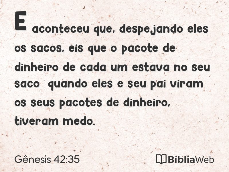 Gênesis 42:35 em imagem para compartilhar