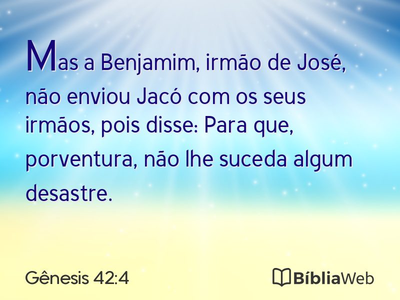 Gênesis 42:4 em imagem para compartilhar