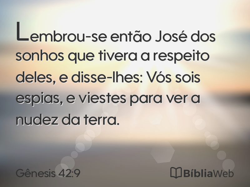Gênesis 42:9 em imagem para compartilhar