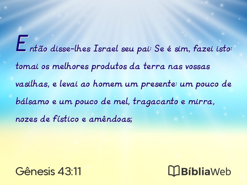 Gênesis 43:11 em imagem para compartilhar