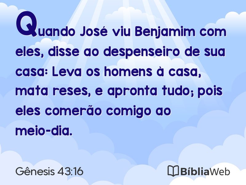 Gênesis 43:16 em imagem para compartilhar