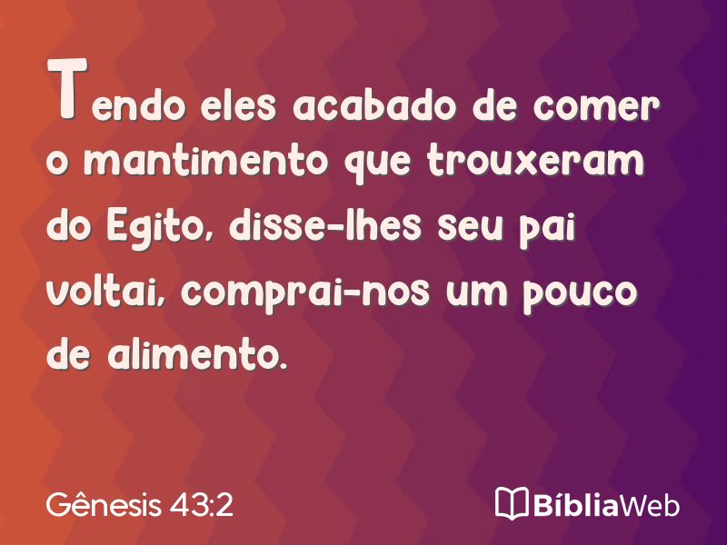 Gênesis 43:2 em imagem para compartilhar