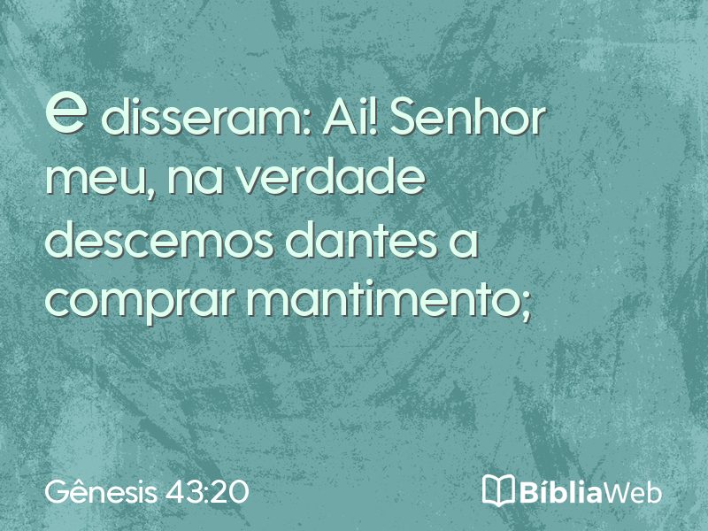 Gênesis 43:20 em imagem para compartilhar