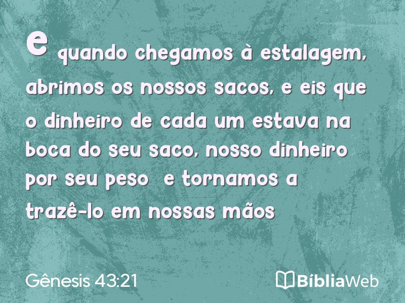 Gênesis 43:21 em imagem para compartilhar