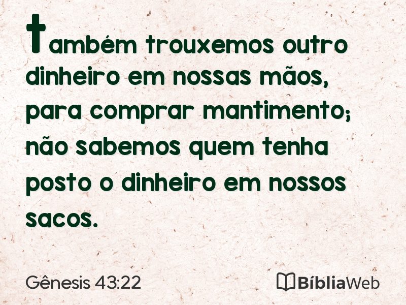 Gênesis 43:22 em imagem para compartilhar