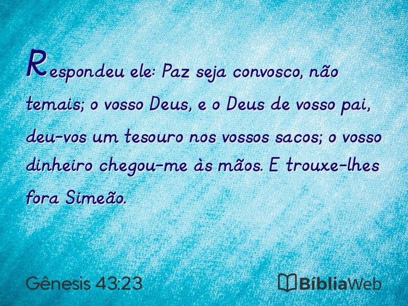 Gênesis 43:23 em imagem para compartilhar