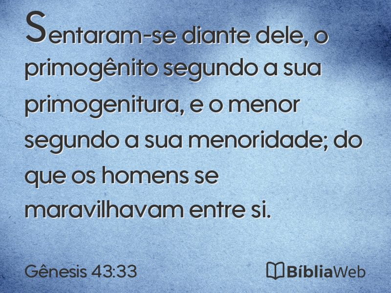 Gênesis 43:33 em imagem para compartilhar
