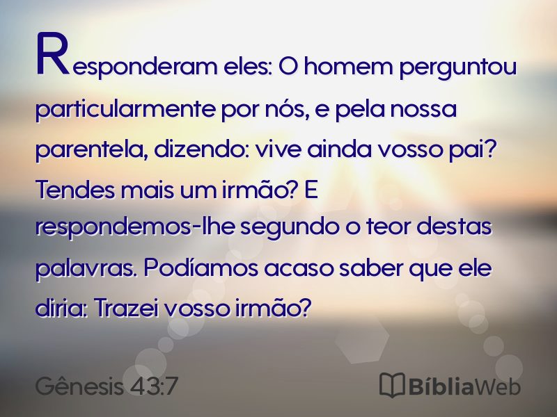 Gênesis 43:7 em imagem para compartilhar
