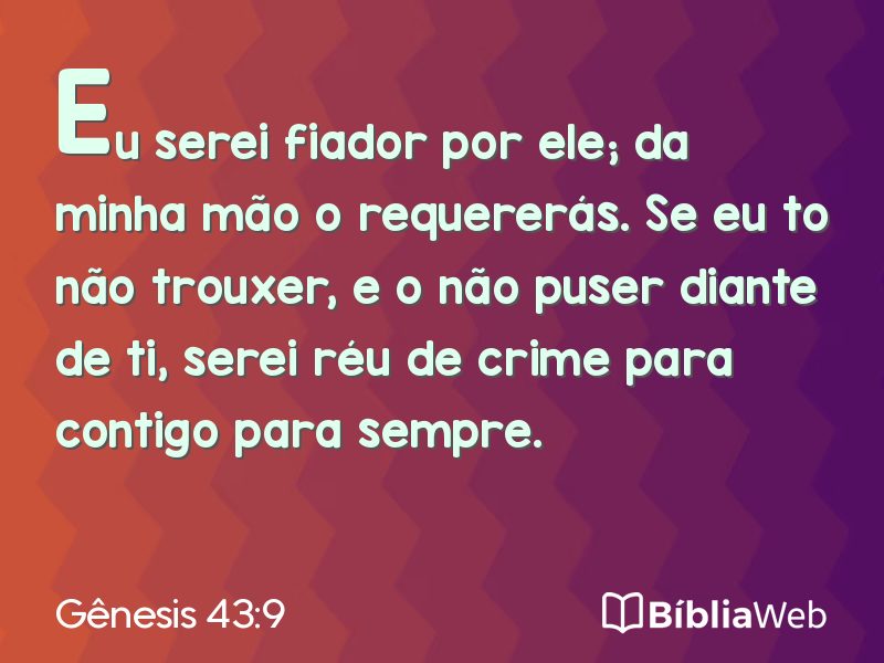 Gênesis 43:9 em imagem para compartilhar