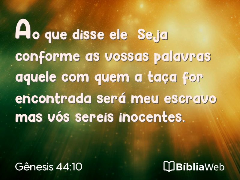 Gênesis 44:10 em imagem para compartilhar