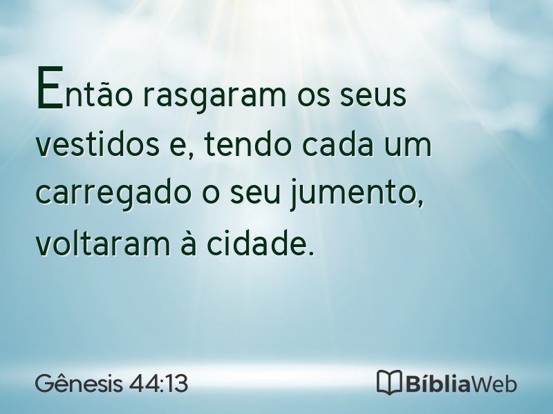 Gênesis 44:13 em imagem para compartilhar