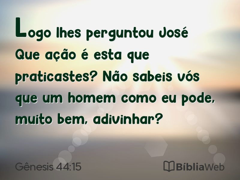 Gênesis 44:15 em imagem para compartilhar