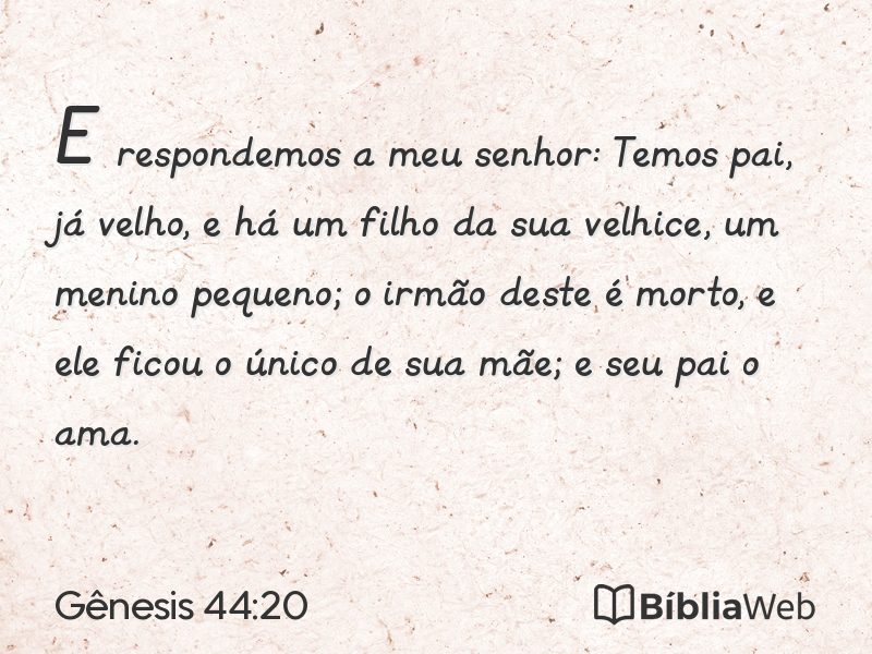 Gênesis 44:20 em imagem para compartilhar