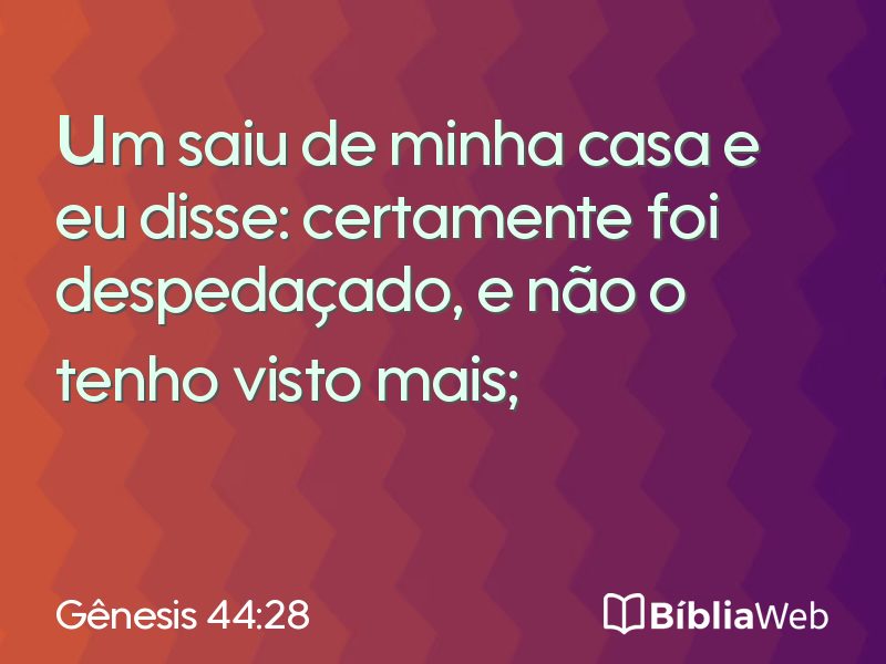 Gênesis 44:28 em imagem para compartilhar