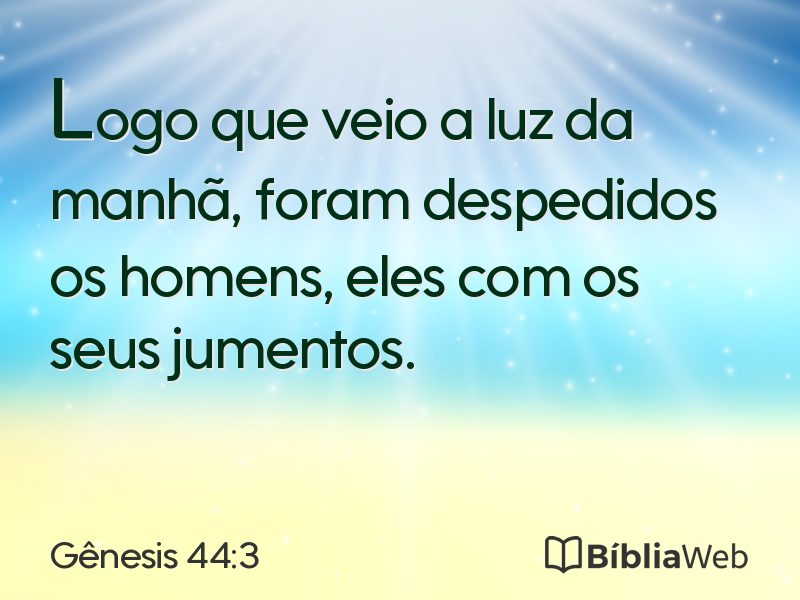 Gênesis 44:3 em imagem para compartilhar