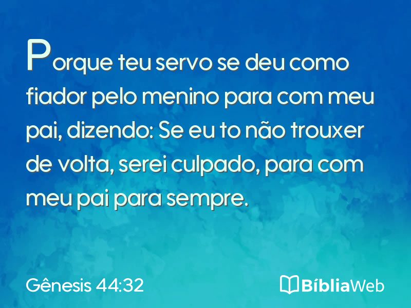Gênesis 44:32 em imagem para compartilhar