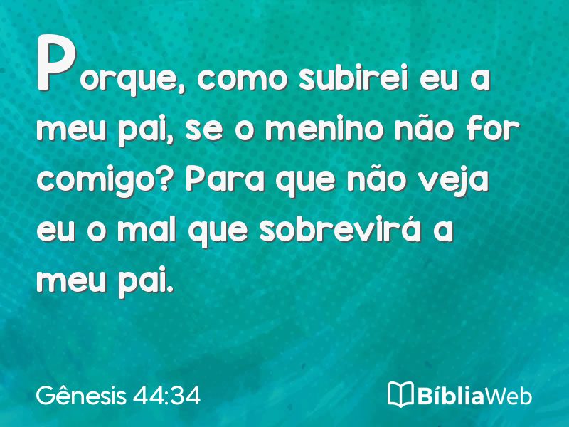 Gênesis 44:34 em imagem para compartilhar