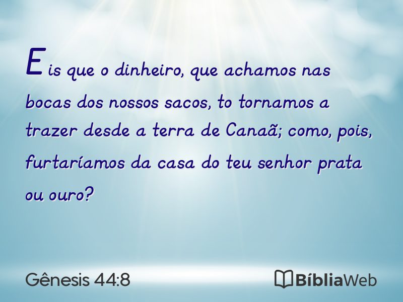 Gênesis 44:8 em imagem para compartilhar