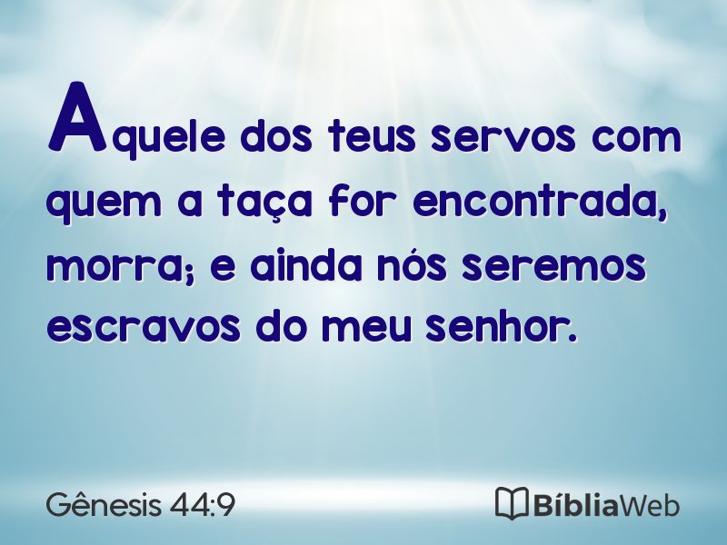 Gênesis 44:9 em imagem para compartilhar
