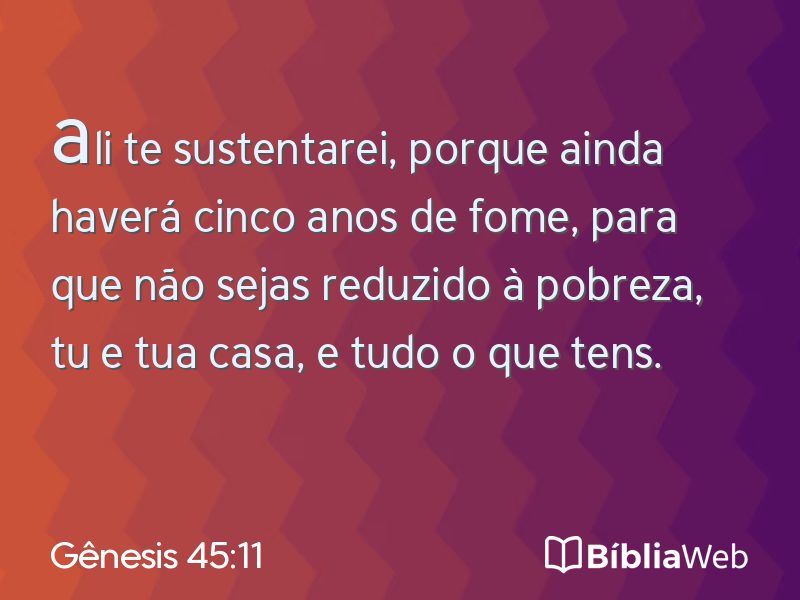 Gênesis 45:11 em imagem para compartilhar