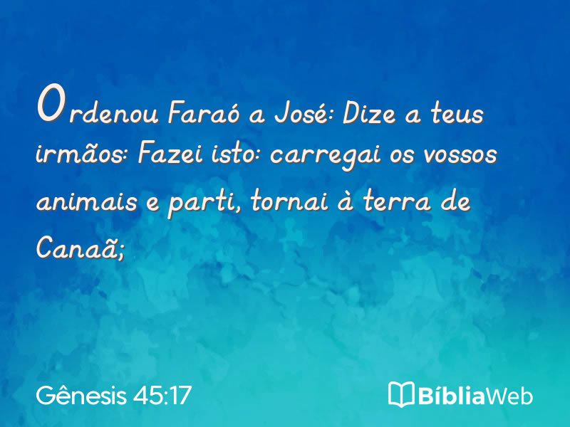 Gênesis 45:17 em imagem para compartilhar