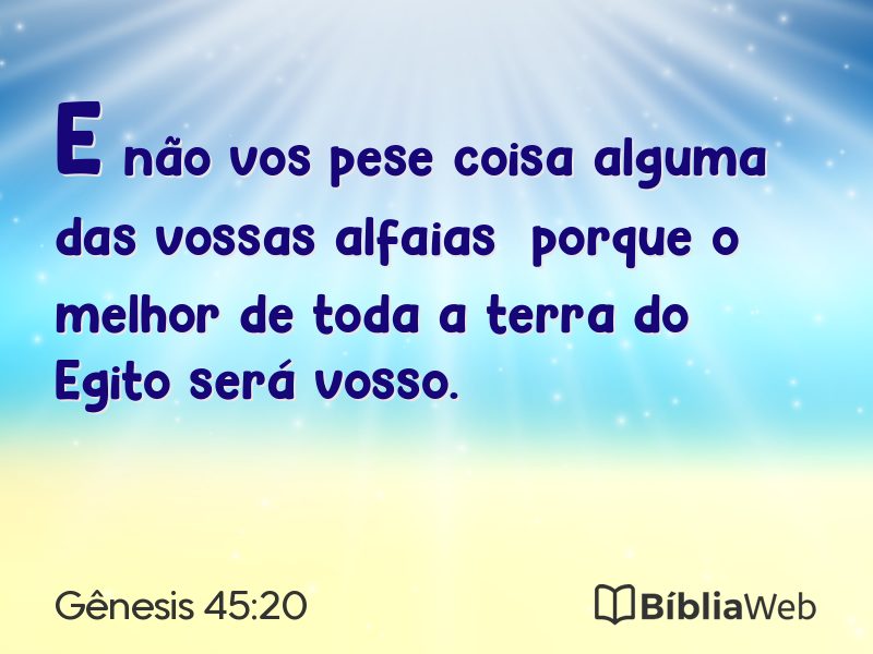 Gênesis 45:20 em imagem para compartilhar