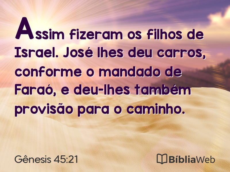 Gênesis 45:21 em imagem para compartilhar