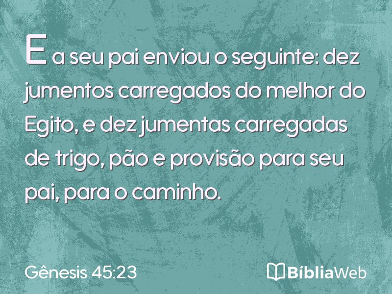 Gênesis 45:23 em imagem para compartilhar