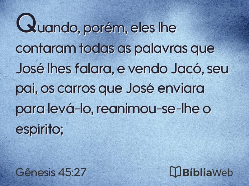 Gênesis 45:27 em imagem para compartilhar