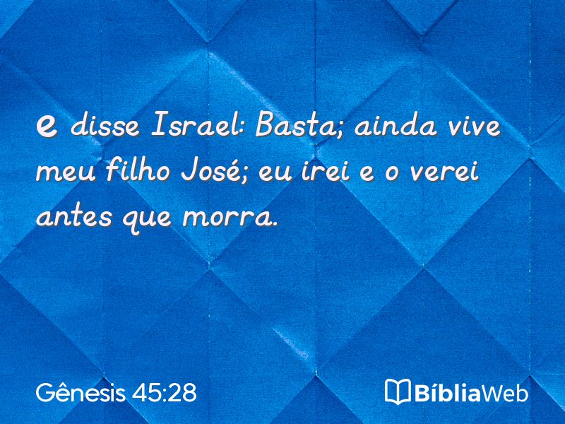 Gênesis 45:28 em imagem para compartilhar
