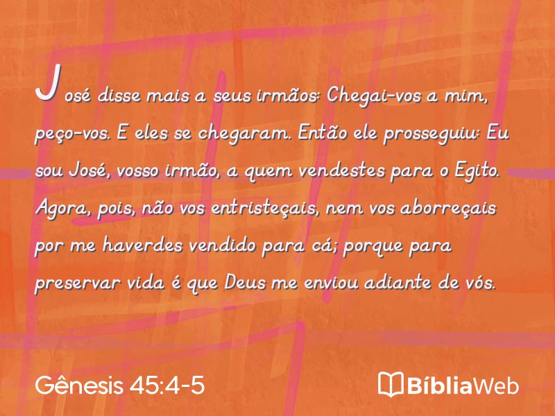 Gênesis 45:4-5 em imagem para compartilhar