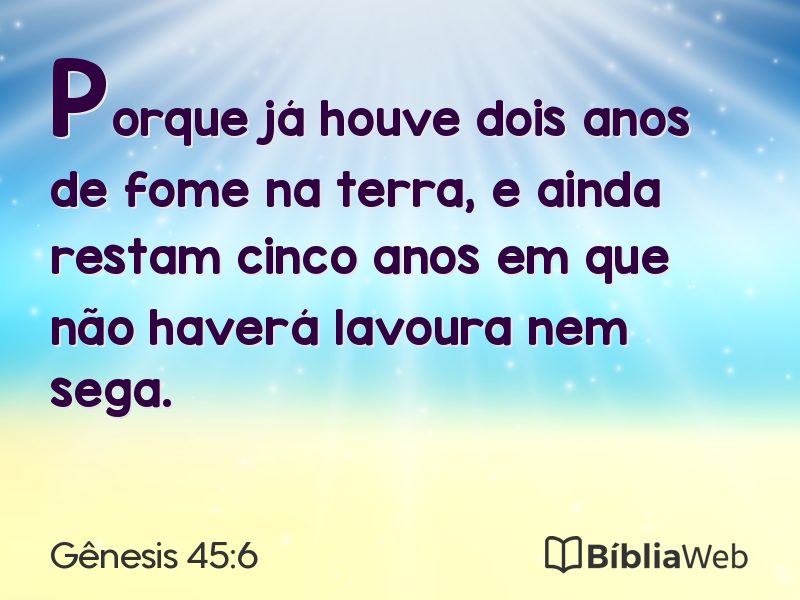 Gênesis 45:6 em imagem para compartilhar