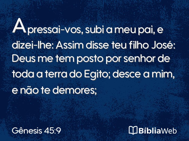 Gênesis 45:9 em imagem para compartilhar