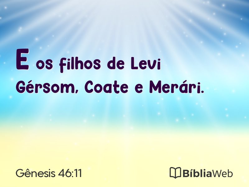 Gênesis 46:11 em imagem para compartilhar