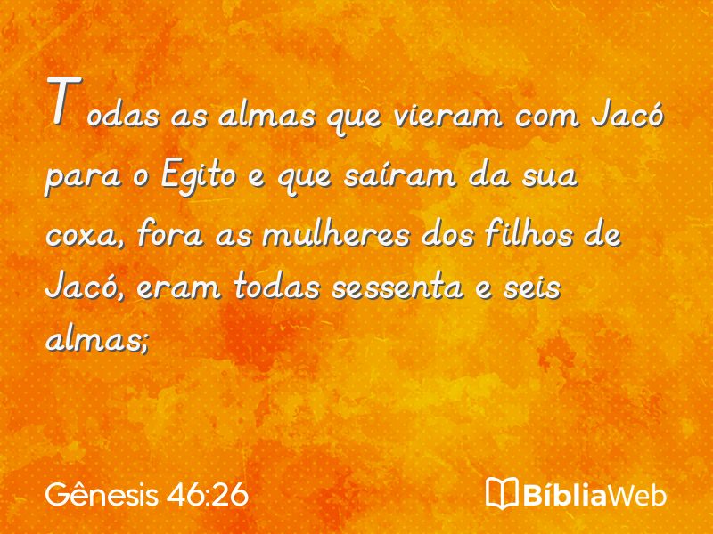 Gênesis 46:26 em imagem para compartilhar