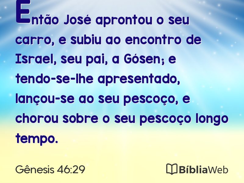 Gênesis 46:29 em imagem para compartilhar
