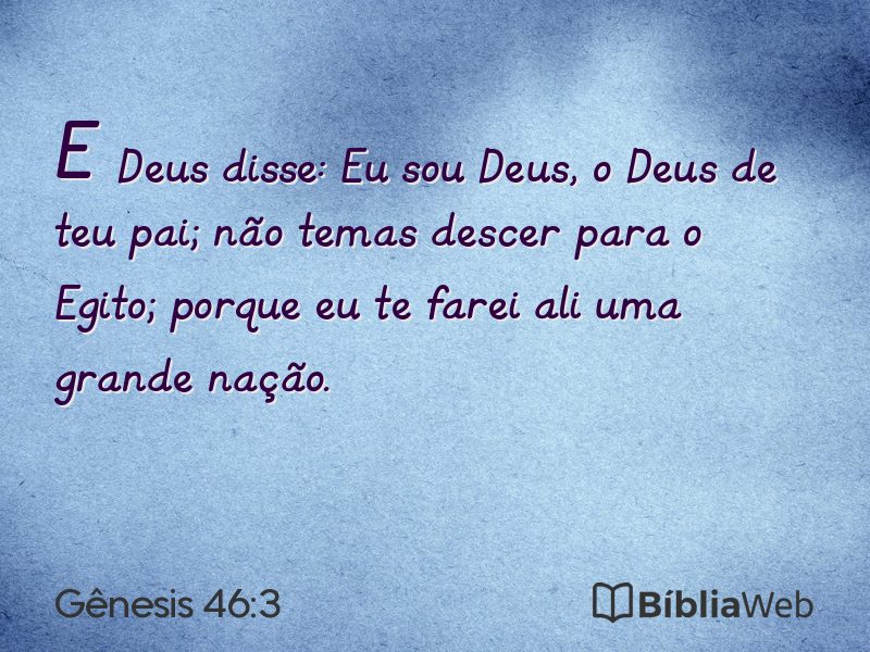 Gênesis 46:3 em imagem para compartilhar