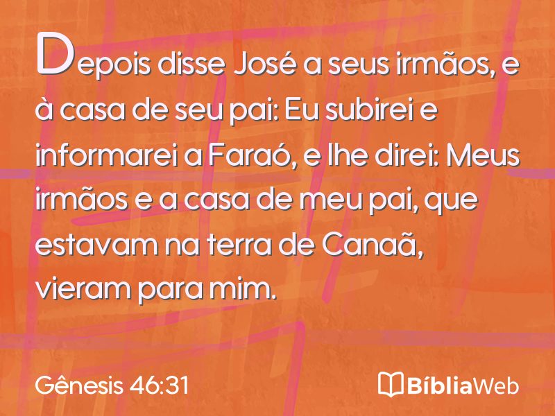 Gênesis 46:31 em imagem para compartilhar