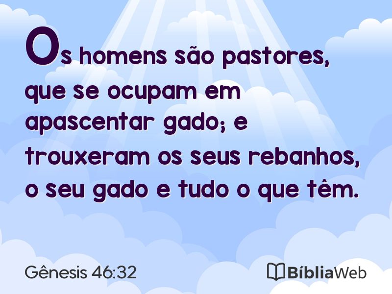 Gênesis 46:32 em imagem para compartilhar