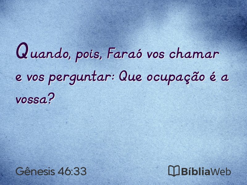 Gênesis 46:33 em imagem para compartilhar